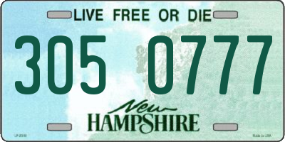 NH license plate 3050777