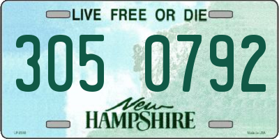 NH license plate 3050792