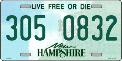 NH license plate 3050832