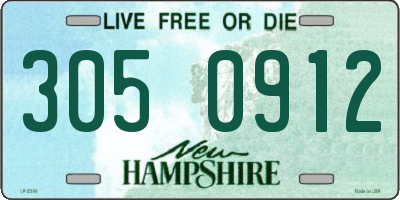 NH license plate 3050912