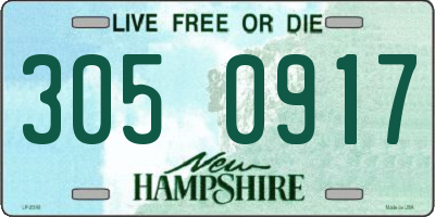 NH license plate 3050917
