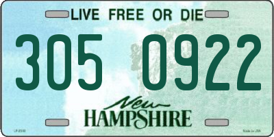 NH license plate 3050922