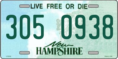 NH license plate 3050938
