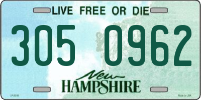 NH license plate 3050962