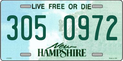 NH license plate 3050972