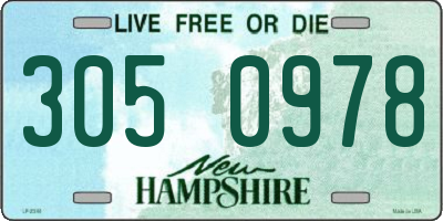 NH license plate 3050978