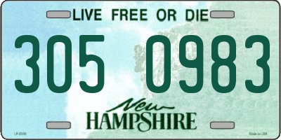 NH license plate 3050983