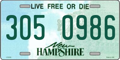 NH license plate 3050986