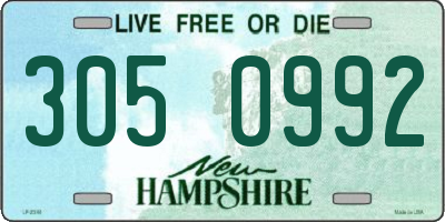 NH license plate 3050992