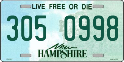 NH license plate 3050998