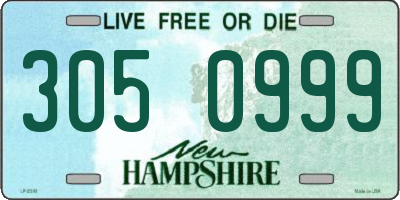 NH license plate 3050999