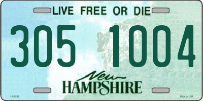 NH license plate 3051004