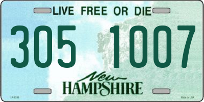 NH license plate 3051007