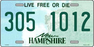 NH license plate 3051012