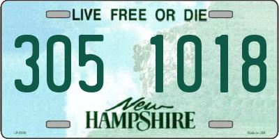 NH license plate 3051018
