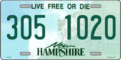 NH license plate 3051020