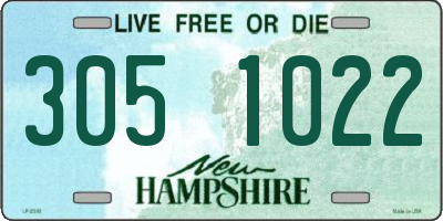 NH license plate 3051022