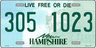 NH license plate 3051023