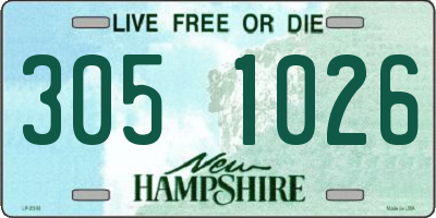 NH license plate 3051026
