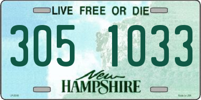 NH license plate 3051033