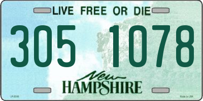NH license plate 3051078