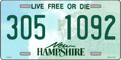 NH license plate 3051092