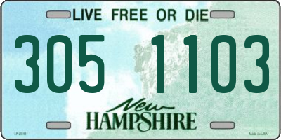 NH license plate 3051103