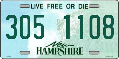 NH license plate 3051108