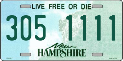 NH license plate 3051111