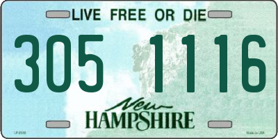 NH license plate 3051116