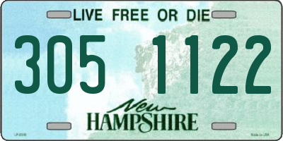 NH license plate 3051122