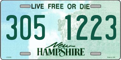 NH license plate 3051223