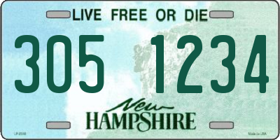 NH license plate 3051234
