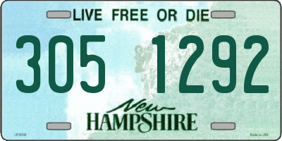NH license plate 3051292