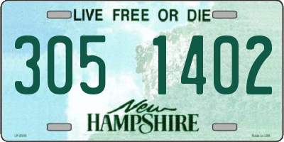 NH license plate 3051402