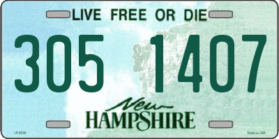 NH license plate 3051407