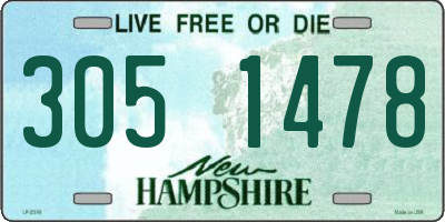 NH license plate 3051478