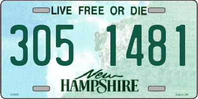 NH license plate 3051481