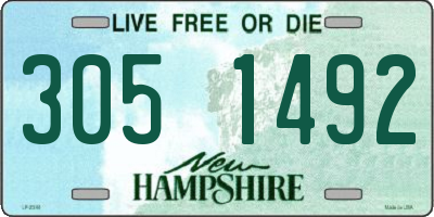 NH license plate 3051492