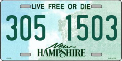 NH license plate 3051503