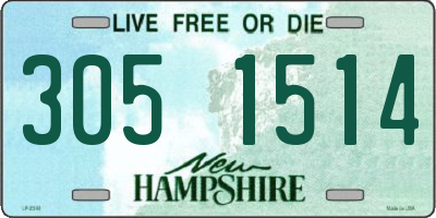 NH license plate 3051514