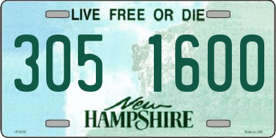NH license plate 3051600