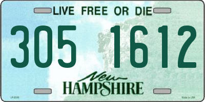NH license plate 3051612