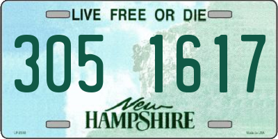 NH license plate 3051617