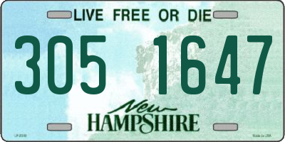 NH license plate 3051647