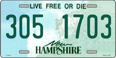 NH license plate 3051703