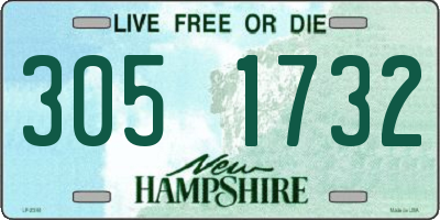 NH license plate 3051732