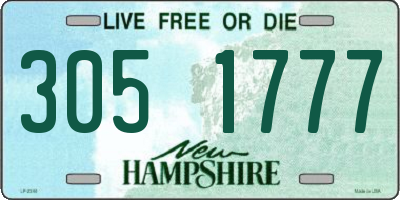NH license plate 3051777