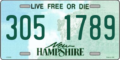 NH license plate 3051789