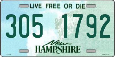 NH license plate 3051792